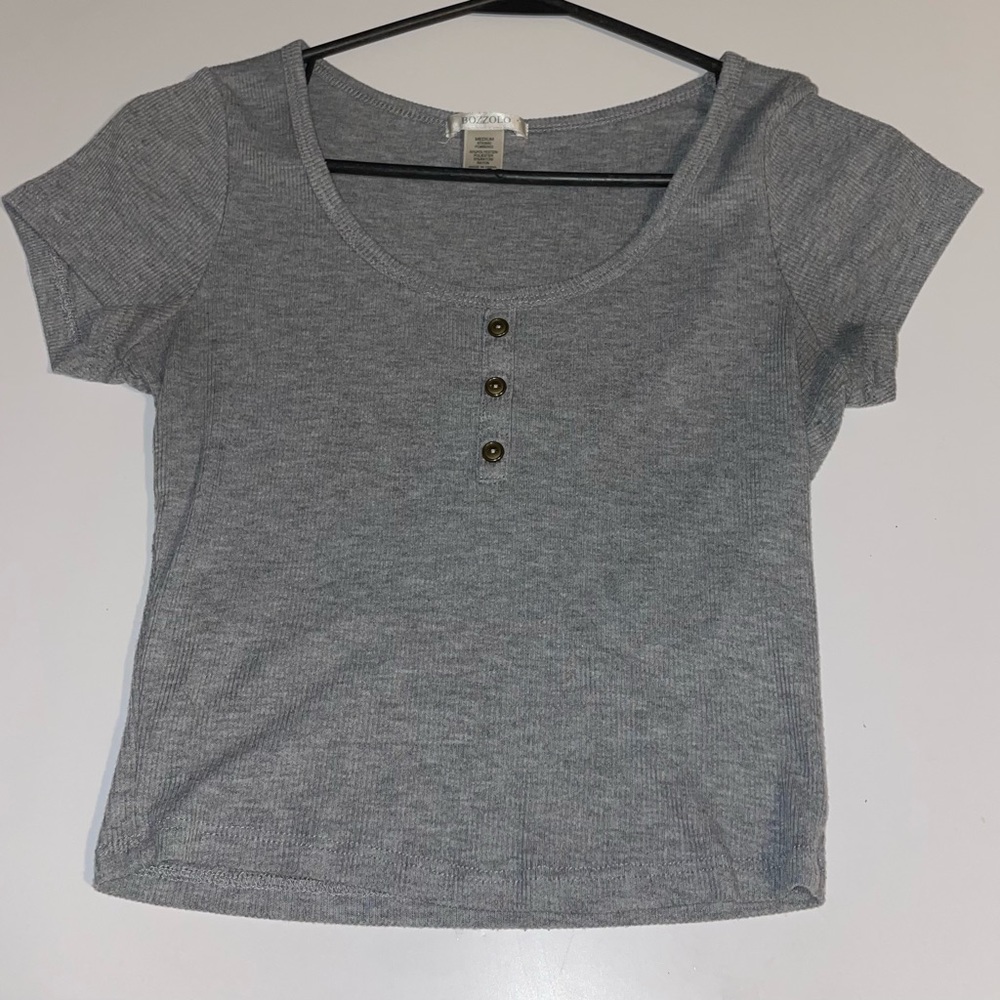 Gray Bozzolo Crop Tee